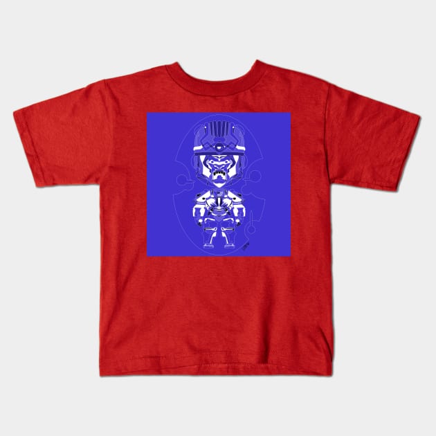 sisimite ape mandrill ecopop monster in mexican techno patterns Kids T-Shirt by jorge_lebeau